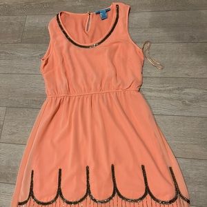 Coral beaded dress